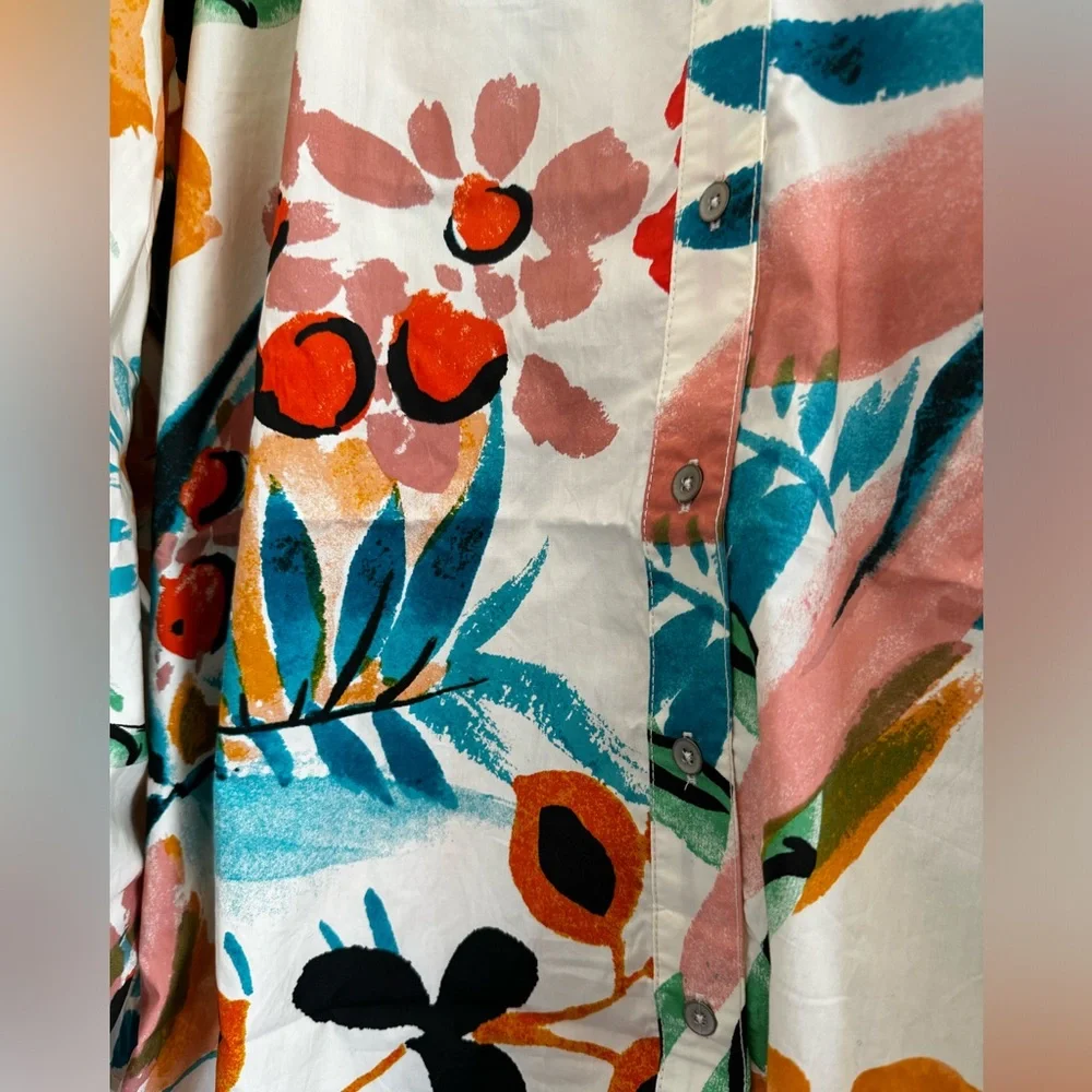 Anthropologie Crisanta Poplin Button Down Cotton Shirt - Picture 6 of 15